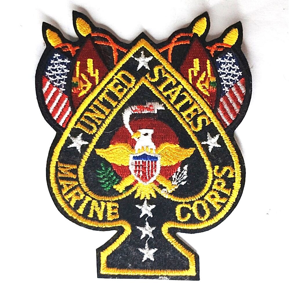 USMC Spades Patch Eagle Globe Anchor Sew‑On 4" × 3‑1/4"